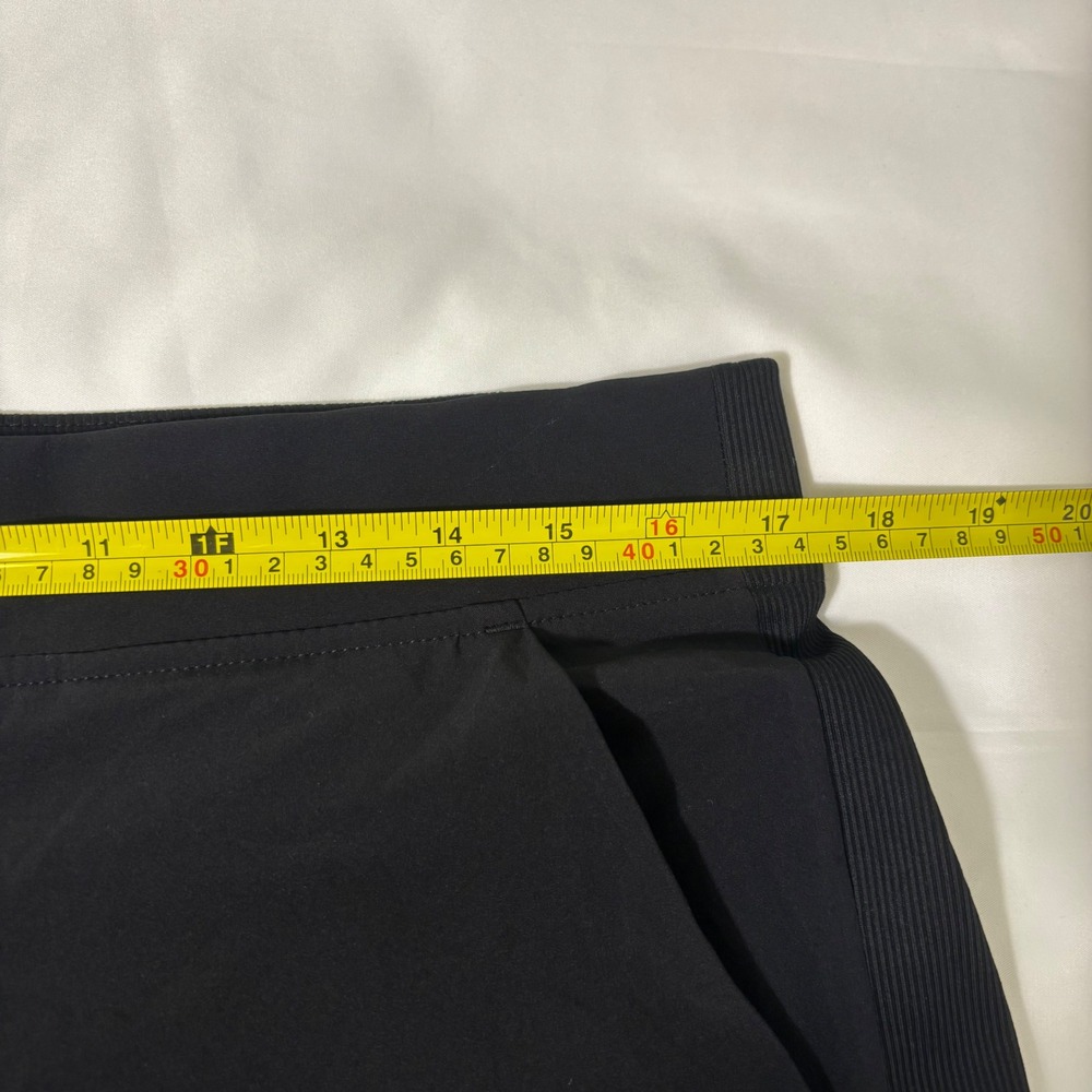 Athleta Brooklyn Ankle Pants Black Size 12 Ribbed Waist Travel Trousers Slit Hem - Picture 5 of 5